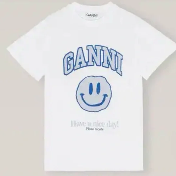 Ganni Smiley Graphic T-Shirt - Picture 1 of 1
